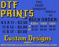 dtf prints - bulk order - custom designs