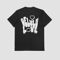 a black t - shirt with the word delilo love on it